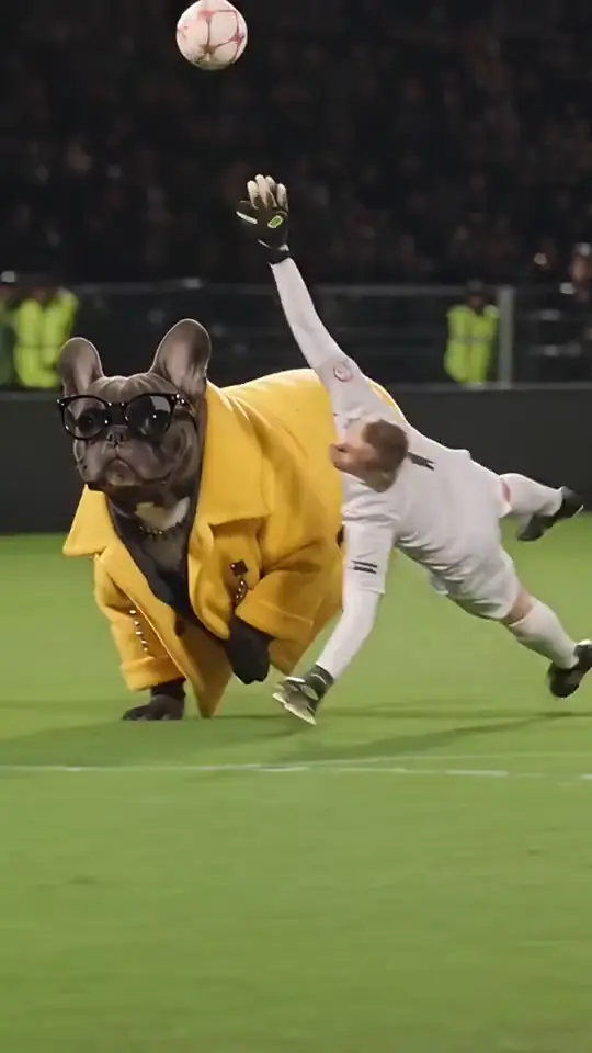 French bulldog in a yellow coat